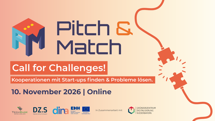 Challenge bis zum 31.08. für das Online-Event Pitch & Match einreichen.